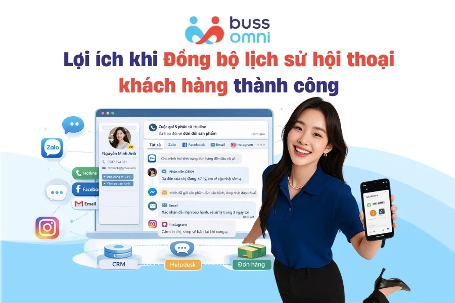 Lợi ích khi Đồng bộ lịch sử hội thoại khách hàng thành công