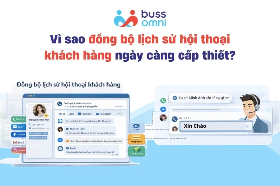 Vì sao đồng bộ lịch sử hội thoại khách hàng ngày càng cấp thiết