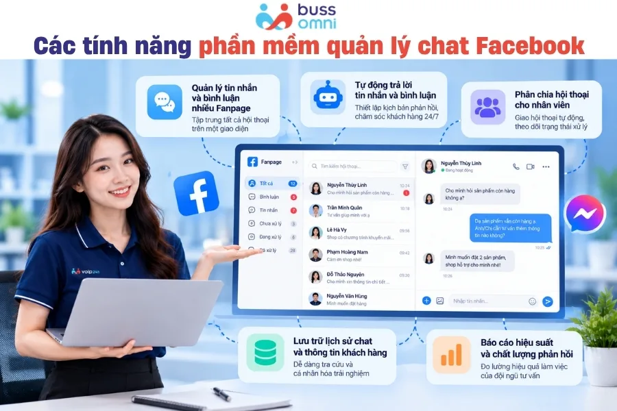Các tính năng phần mềm quản lý chat Facebook