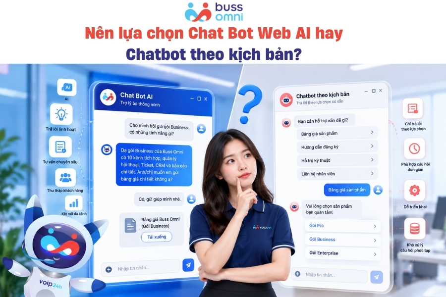 Nên lựa chọn Chat Bot Web AI hay Chatbot theo kịch bản